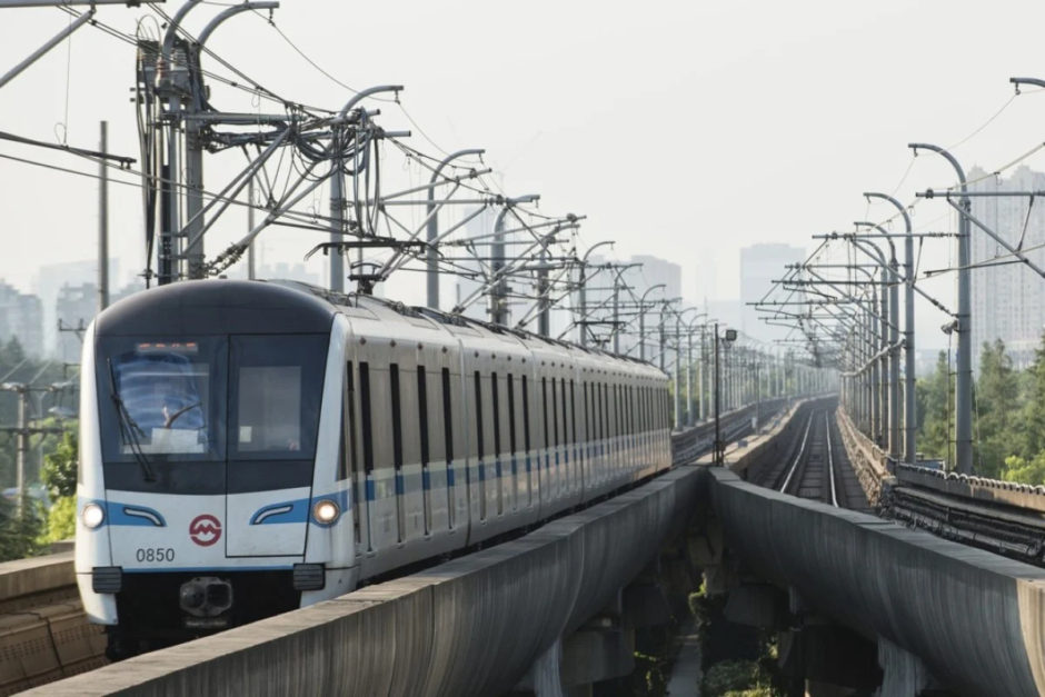 Shanghai Subway Metro Train Elevated Electric Power