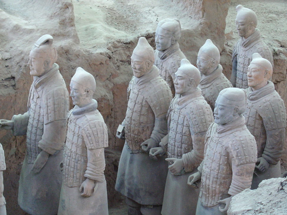 Terra Cotta Army of Qin Shi Huang first Emperor of unified China in Qin dynasty