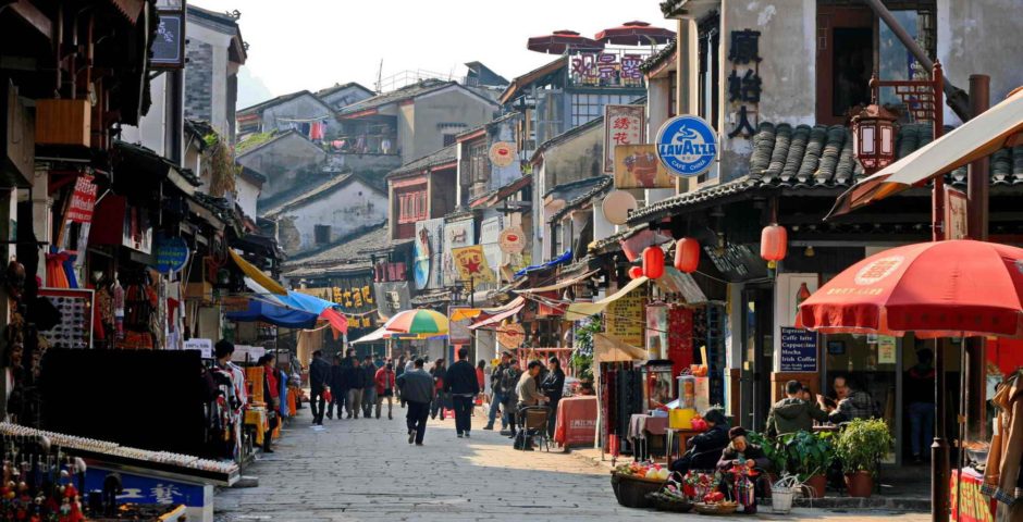 Yangshuo, Guangxi, China West Street cafes